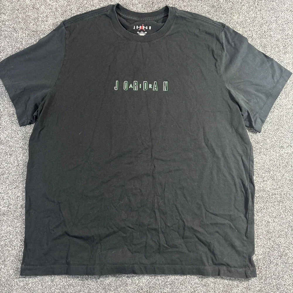Air Jordan Shirt XXL BLACK Double Sided Mens Green Trim